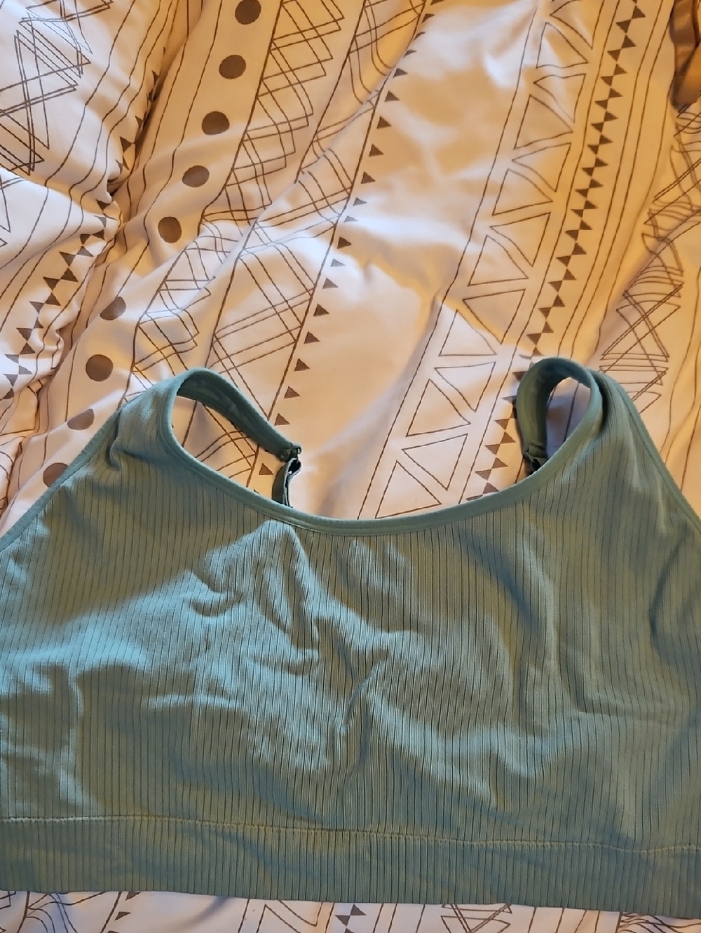 Ribbed Scoop Neck Bralette in Teal 3x